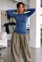 Women's Gabardine Cotton Casual Blue Blouse - 4