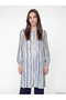 Lcw Modest Navy Blue Striped Women's Shirt Tunic