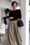 Women's Gabardine Cotton Casual Black Blouse - 2