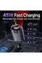 Universal Car Charger 5-in-1 with Fast Charging up to 45W, USB-C PD 30W, Aromatherapy Essential Oil Diffuser, Telescopic Charging Cable, Multiple Outputs, Colorful LED Lighting and