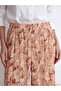 Lcw Grace Beige Patterned Women's Trousers with Elastic Waist - 3