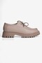 Women's Genuine Leather Loafer Thick Sole Lace-Up Shoes Tova Mink - 2