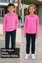 Unisex Pink Long Sleeve School Polo T-Shirt 100% Cotton Kids Student Uniform