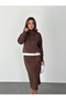 Suede Stand Collar Half-Zip Skirt Suit