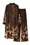 Patterned Cotton Linen Hijab Double Set - 2