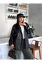 Women's Belted Leather Trench Coat - 3