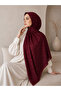Burgundy Chain Patterned Jacquard Shawl – Self-Patterned Elegant Hijab Shawl - 2