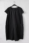 Black Pool Collar Low Sleeve Pocketed Robe and Casual Muslin Woven Dress with Embroidery on the Sides 95 55 - 2