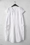 White Pool Collar Low Sleeve Pocketed Robe and Casual Muslin Woven Dress with Embroidery on the Sides 95 55 - 2
