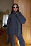 Scarf, Braided Hair, Knitwear, Trouser Set - 3