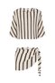 Knitwear Khaki Striped Bat Crop Pareo Set - 5