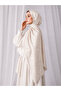 Ecru Chain Patterned Jacquard Shawl – Self-Patterned Shiny Stylish Hijab Shawl