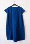 Dark Blue Pool Collar Low Sleeve Pocketed Robe and Casual Muslin Woven Dress with Embroidery on the Sides 95 55 - 4