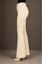 Amira Women's Beige Ecru Spanish Flare High Waist Lycra Flare Jeans Trousers Jean - 5