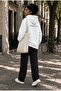 Echo Rose Women's White Oversize Sweatshirt Tracksuit Set Rose Printed 2-Piece Sports Set - 5