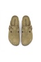 Mk406 Khaki Genuine Suede Leather Full Covered Cork Sole Single Buckle Unisex Orthopedic Sabo Slippers - 4