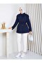 Linen Fabric Stand Collar Double Breasted Women's Trench Coat - 4