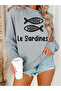 Women's Printed Crew Neck Comfortable Fit Sweatshirt