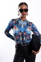 Blue Patterned Bodysuit - 3