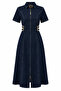 Gold Detailed Lycra Denim Dress