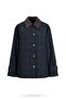 Navy Blue Plaid Pattern Gabardine Jacket 5157