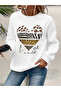 Women's Printed Crew Neck Comfortable Fit Sweatshirt