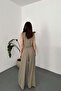 Khaki Asymmetrical Vest and Trousers Set - 6