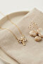 Brass Gold Color Zircon Stone Flower Model Women's Necklace