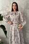 Mink striped floral blouse and skirt set - 3