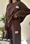 Brown Classic Ribbed Sweater and Pants Set - 5