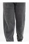 Plus Size High Waist Stone Lettering Embroidered Elastic Waist Lace-Up Denim Women's Trousers - 4