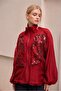 Red Beaded Lace Lined Zipper Jacket Per9773 - 3