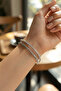 Silver Color Dorica and Zircon Stone Women's Bracelet - 2