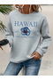 Women's Printed Crew Neck Comfortable Fit Sweatshirt