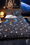 Single Double-Sided Anthracite Astronaut Pattern Welsoft Quilt Pillowcase Gift - 2
