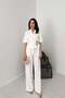 Ecru Single Buckle Jacket and Pants Set