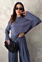 Navy Blue Long Sleeve Top and Bottom Set - 3