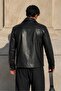 New Season Bsk Men's Double Zipper Boxy Leather Jacket - 5