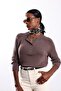 Brown Button Detailed Mercerized Knitwear 19082 - 4