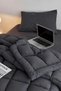 Motto Cotton Comfort 100% Cotton Single Sleeping Set Black (Quilt + Sheet + Pillowcase) - 2