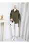 Linen Fabric Stand Collar Double Breasted Women's Trench Coat - 6