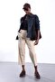 Navy Blue Plaid Pattern Gabardine Jacket 5157 - 3