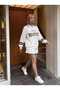 Women's Houston Printed Polo Collar Oversize Sweatshirt 2 Yarns Without Piping New Season - 3