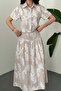 Beige Shirt and Corseted Skirt Set - 4