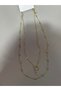 Gold Color Stone Clip Figured Long Chain Women's Necklace - 4