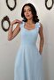 Baby Blue Dress with Bow on the Shoulders - 2