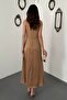 Stone Satin Degaje Collar Shoulder Buckle Dress - 5