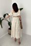 Stone Balloon Sleeve Embroidered Dress - 5
