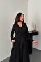 Black Buttoned Poplin Dress - 3