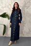 Blue D Buckle Belted Dress - 2